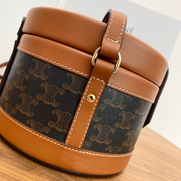 Celine MEDIUM TAMBOUR BAG IN TRIOMPHE CANVAS
