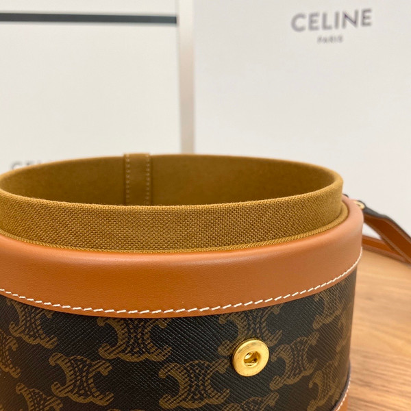Celine MEDIUM TAMBOUR BAG IN TRIOMPHE CANVAS