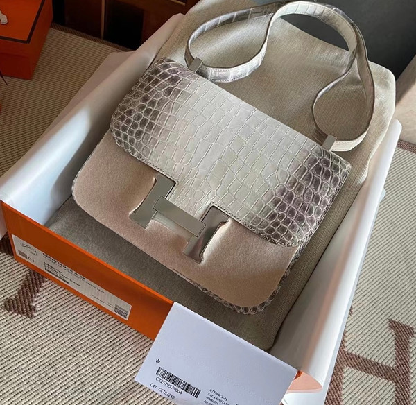 [Exclusive]  Hermes Himalaya Constance 24 Niloticus Crocodile bag with palladium Hardwares