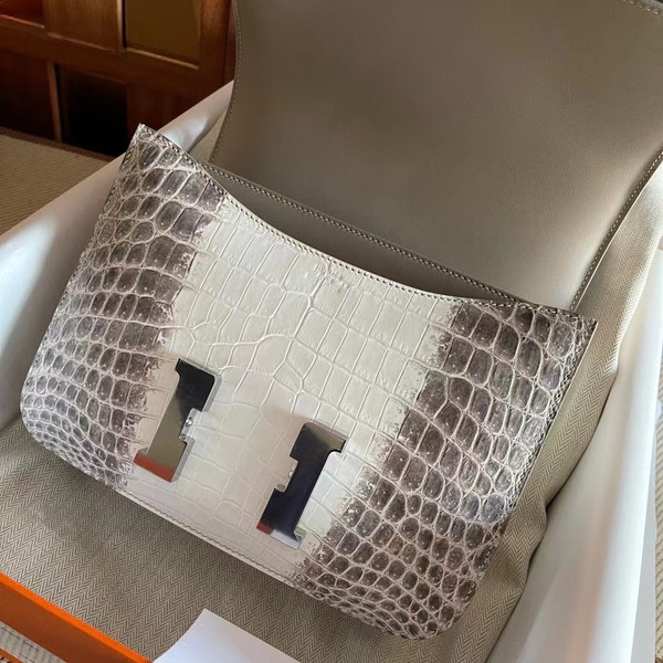 [Exclusive]  Hermes Himalaya Constance 24 Niloticus Crocodile bag with palladium Hardwares