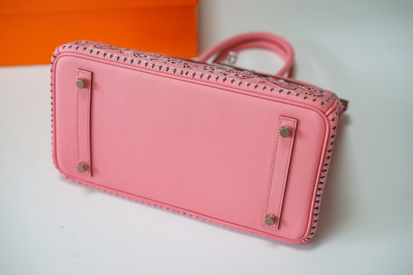Hermes x Jay Ahr Special Edition custom-embroidering  Pink Birkin Bag 30cm Epsom Leather Palladium Hardware [Carry by Kylie Jenner, Cardi B]