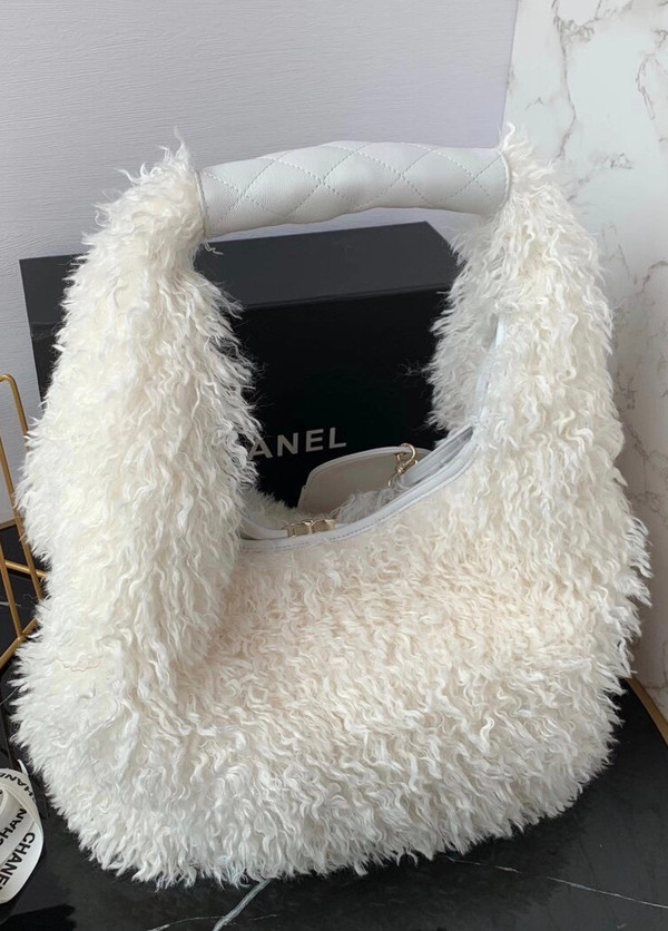 Chanel Large Hobo Bag White