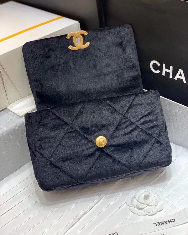 Chanel Limited Edition Velvet CHANEL 19 Flap Bag