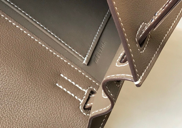 Hermes Etoupe Kelly Danse Bag Evercolour Leather Palladium Hardware