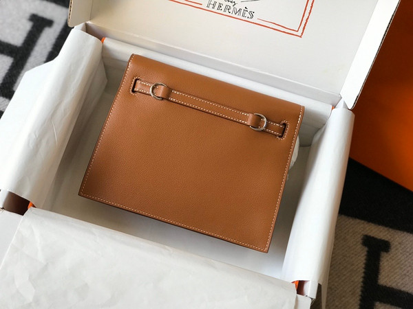 Hermes Gold Kelly Danse Bag Evercolour Leather Palladium Hardware