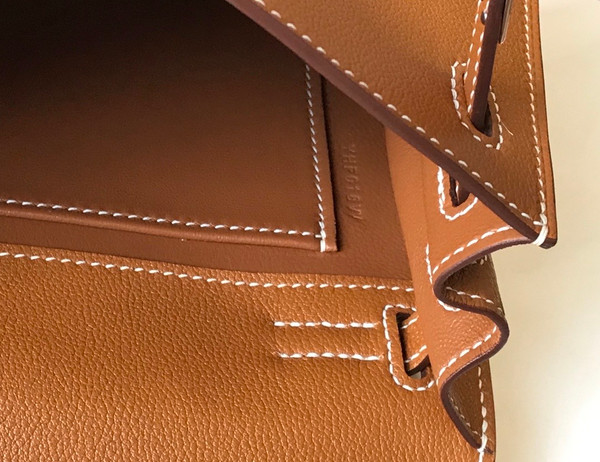 Hermes Gold Kelly Danse Bag Evercolour Leather Palladium Hardware