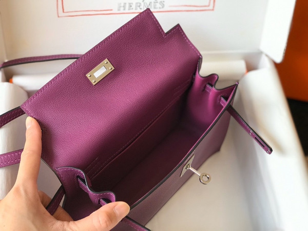 Hermes Anemone Kelly Danse Bag Evercolour Leather Palladium Hardware
