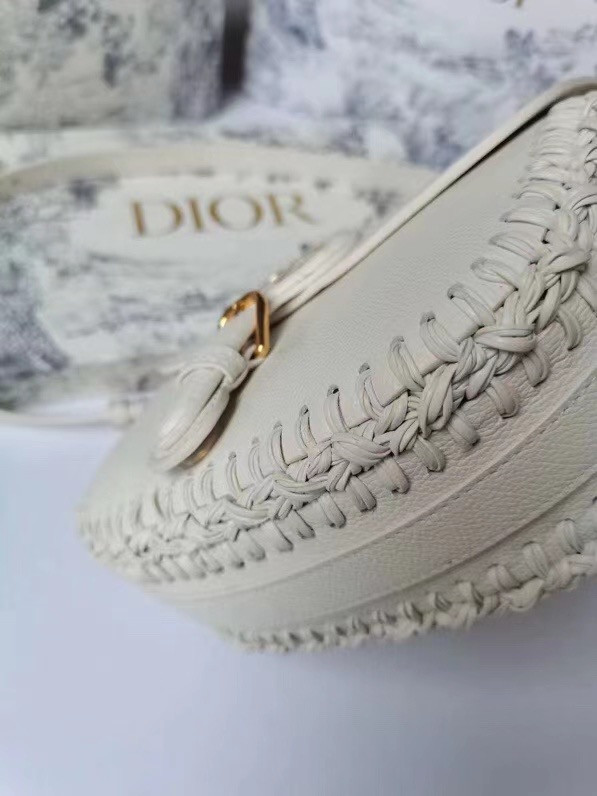 Christian Dior MEDIUM DIOR BOBBY BAG Latte Grained Calfskin with Whipstitched Seams