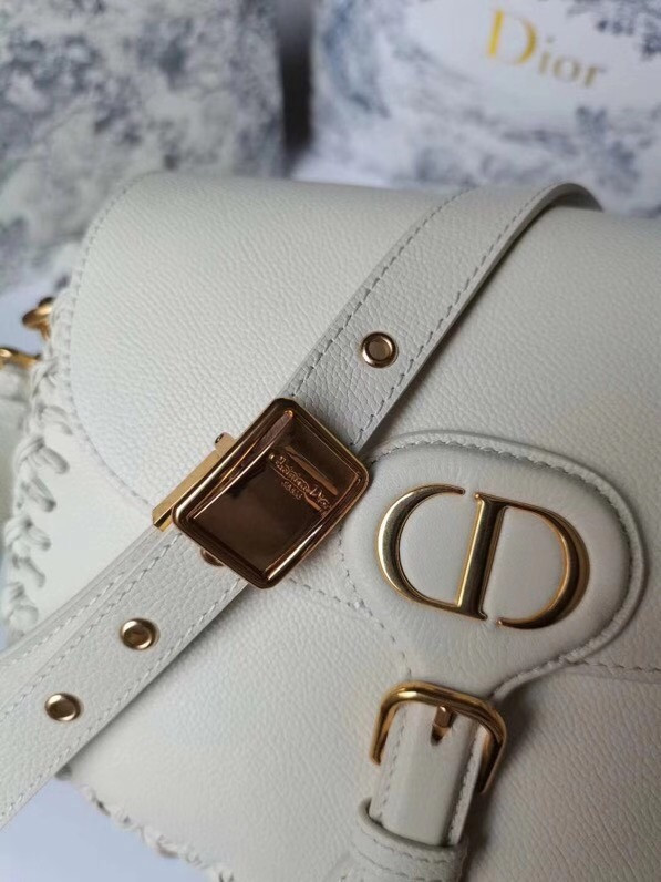Christian Dior MEDIUM DIOR BOBBY BAG Latte Grained Calfskin with Whipstitched Seams