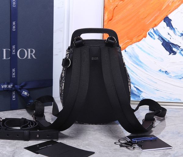 Christian Dior MINI SADDLE BACKPACK Navy Blue Dior Oblique Jacquard