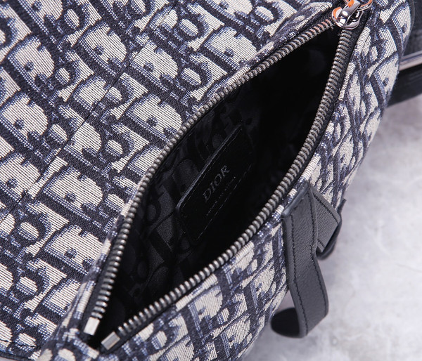 Christian Dior MINI SADDLE BAG Beige and Black Dior Oblique Jacquard