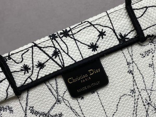 Christian Dior DIOR BOOK TOTE Latte Multicolor Dior Zodiac Embroidery