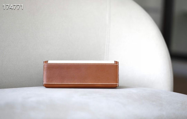 Hermès Limited Edition Mini Kelly Pochette Barenia Natara  leather/ Toile  Palladium hardware