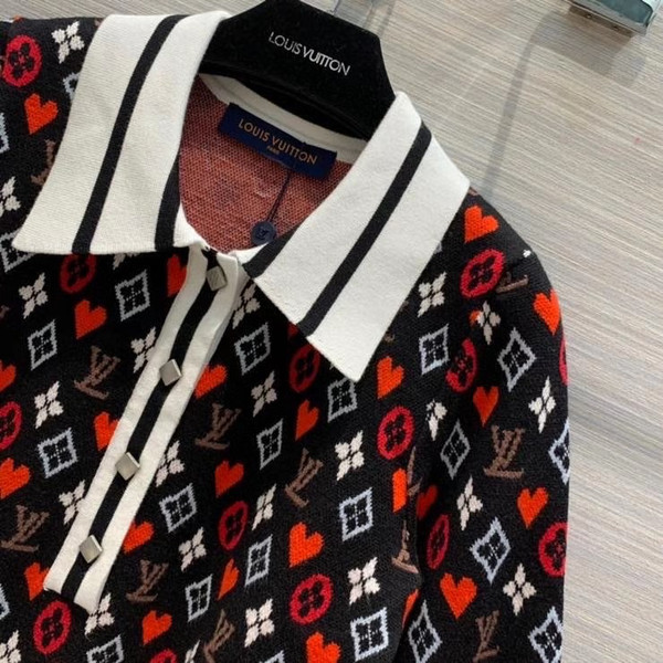 Louis Vuitton 1A8M5I  GAME ON TROMPE L’OEIL JACQUARD KNIT POLO DRESS