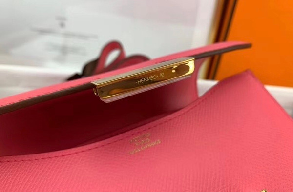 Hermes 8W Rose Azalee Constance Epsom leather 18cm Gold Hardware