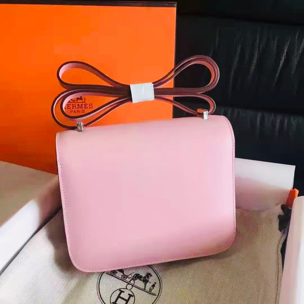 Hermes 8W Rose Azalee Constance Epsom leather 18cm Gold Hardware