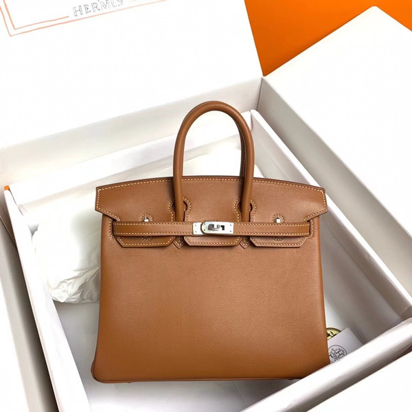 Hermes Gold Birkin 25 cm Swift Palladium  Hardware