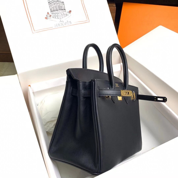 Hermes Black Birkin 25 cm Swift Gold Hardware