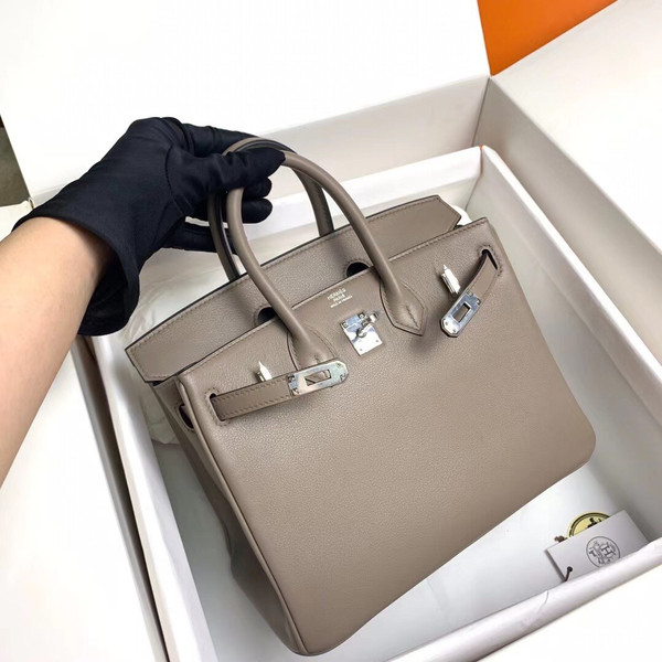 Hermes M8 Gris Asphalte Birkin 25 cm Swift Palladium  Hardware