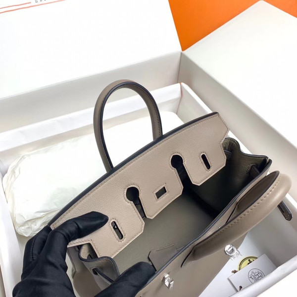 Hermes M8 Gris Asphalte Birkin 25 cm Swift Palladium  Hardware