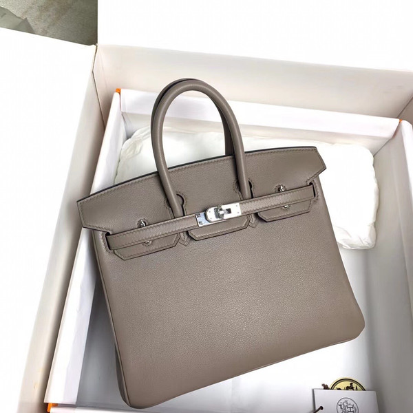 Hermes M8 Gris Asphalte Birkin 25 cm Swift Palladium  Hardware