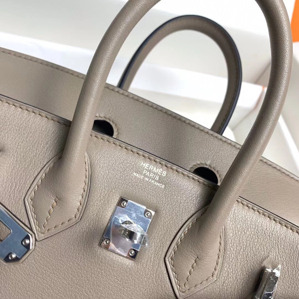 Hermes M8 Gris Asphalte Birkin 25 cm Swift Palladium  Hardware