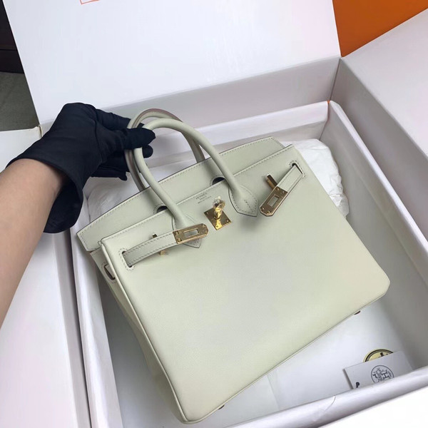Hermes C10 Craie Birkin 25 cm Swift Gold Hardware