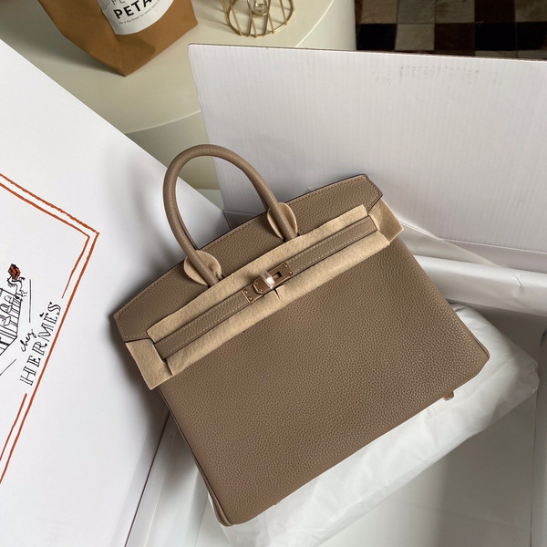 Hermes 81 Gris Tourterelle Birkin 25 cm Togo Gold Hardware