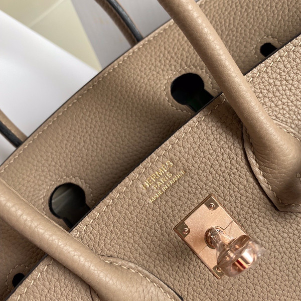 Hermes 81 Gris Tourterelle Birkin 25 cm Togo Gold Hardware