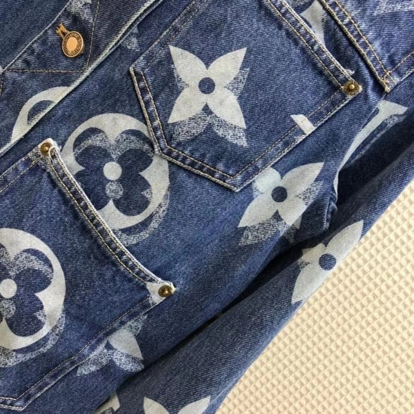 Louis Vuitton 1A8LIN  BLURRY GIANT MONOGRAM COLLARLESS DENIM JACKET