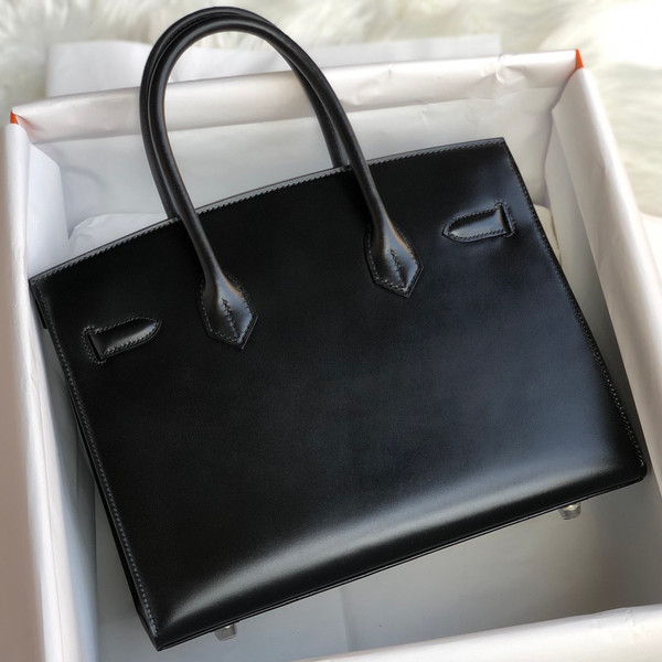 Hermes Black Birkin 30 Box Calf Palladium Hardware