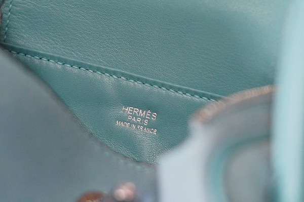 Hermes Mini Lindy 20cm Bag Blue Jean  Veau Doblis Suede Palladium  Hardware