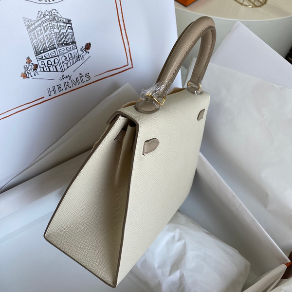 Hermes Special Order Craie/ S2 Trench Kelly 25 cm Epsom Gold  Hardware