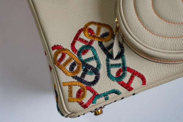 [Exclusive] Hermes Birkin Banane In-The-Loop 30 cm Embroidered Limited Edition Bag Togo Leather Gold Hardware