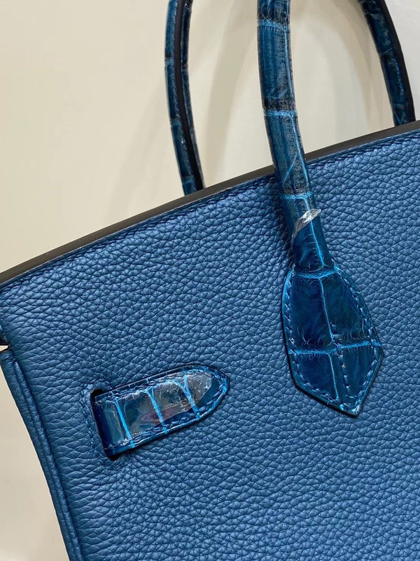 Hermes Birkin Touch 30  1P Colvert Shiny Niloticus Crocodile & Togo leather with Gold Hardware