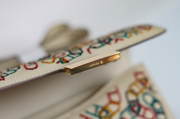 Hermes 2021 Limited Edition Embroidered Constance 18 Epsom Leather Gold Hardware