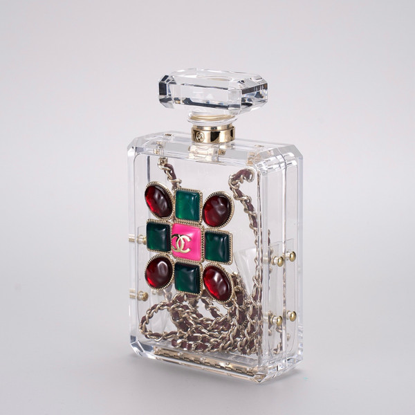 Chanel Limited Edition Green and Red Gripoix Maltese Perfume Minaudiere, 2020
