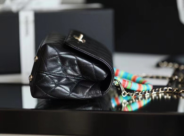 Chanel Mini Flap Bag with Rainbow Top Handle