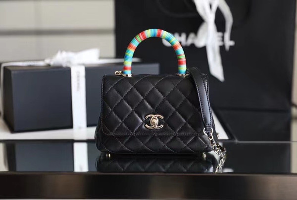 Chanel Mini Flap Bag with Rainbow Top Handle