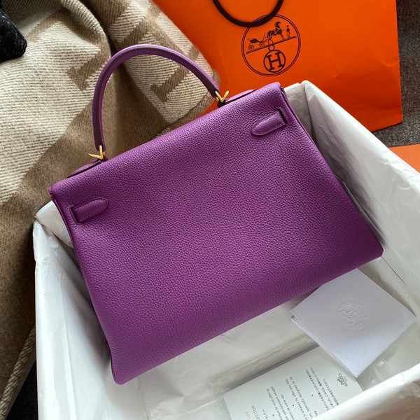 Hermès P9 Anemone Kelly 32 Togo Gold Hardware