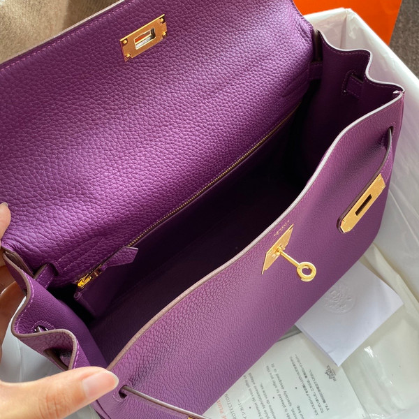 Hermès P9 Anemone Kelly 32 Togo Gold Hardware