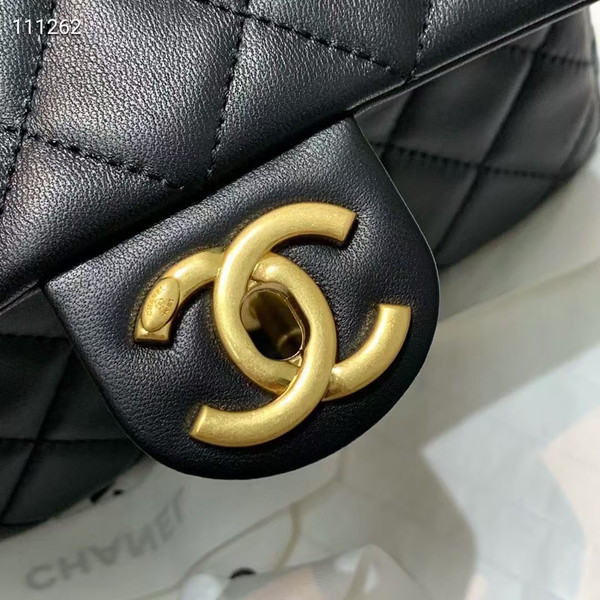 Chanel Flap Bag with Resin & Gold-Tone Metal Black Mini
