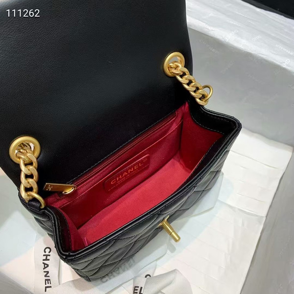 Chanel Flap Bag with Resin & Gold-Tone Metal Black Mini