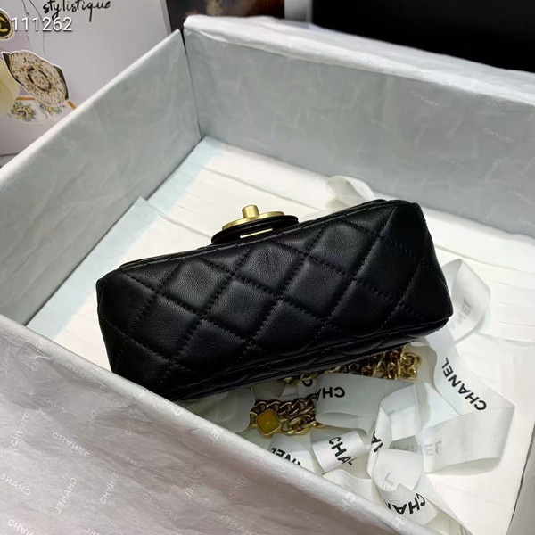 Chanel Flap Bag with Resin & Gold-Tone Metal Black Mini