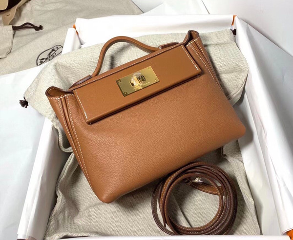 Hermès Mini 24/24 – 21 Bag Gold Evercolor/Swift leather