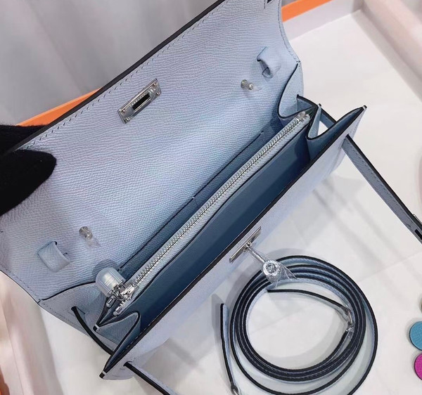 Hermes 08 Bleu Pale Constance Long To Go wallet Epsom Leather Palladium Hardware