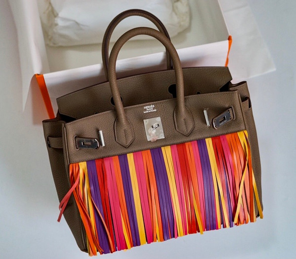 Hermes Birkin 30 Bag HSS Etoupe Multi Colour Fringe Limited Edition