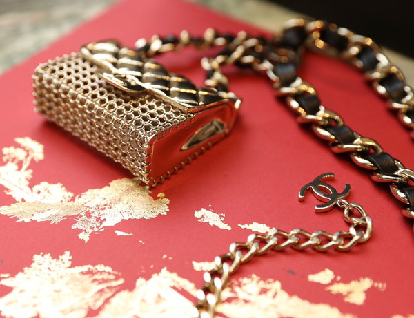 Chanel metal bag belt
