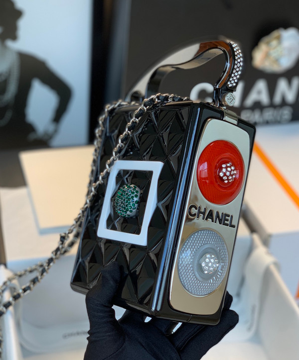 Chanel “Traffic Light” Resin, Strass & Silver-Tone Metal Bag Resort 2020 Collection