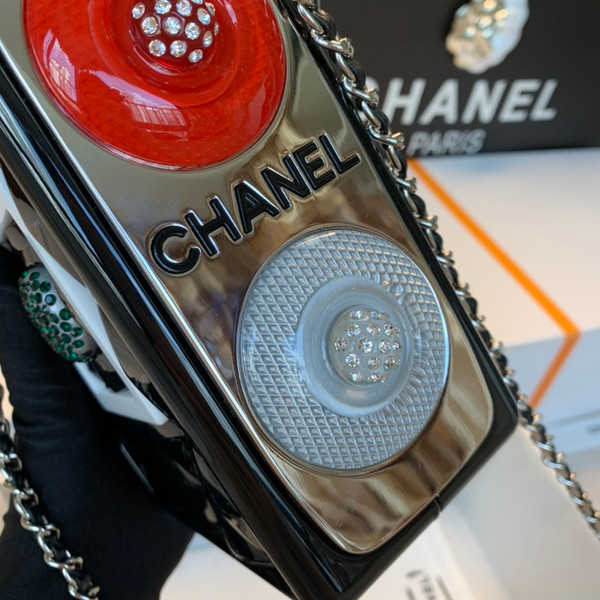 Chanel “Traffic Light” Resin, Strass & Silver-Tone Metal Bag Resort 2020 Collection